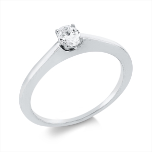 Solitaire Ring 4er-Krappe 18kt Weißgold mit 0,27ct Diamanten