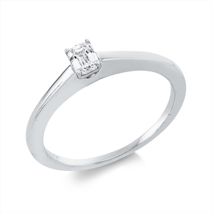 Solitaire Ring 4er-Krappe 18kt Weißgold mit 0,25ct Diamanten