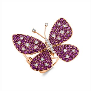 Ring 18 kt RG Schmetterling