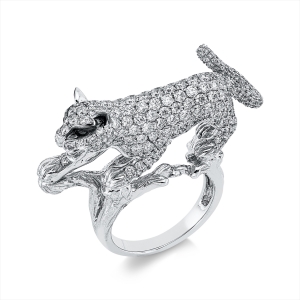 Ring 18 kt RG, Fassung teils schwarz rhodinie