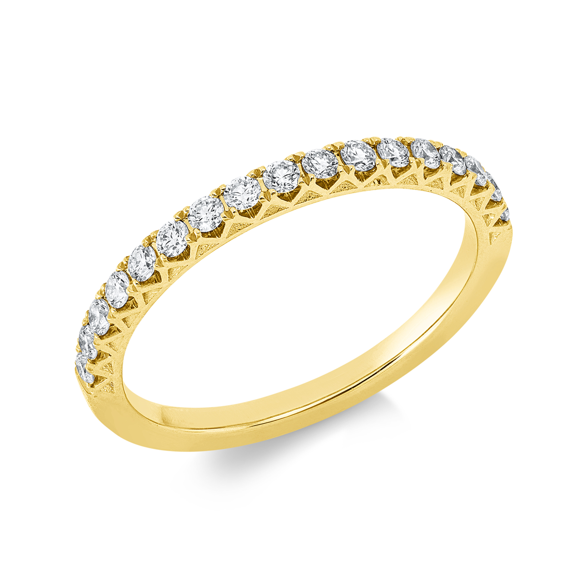 Memoire halb Ring  18kt Gelbgold mit 0,28ct Diamanten