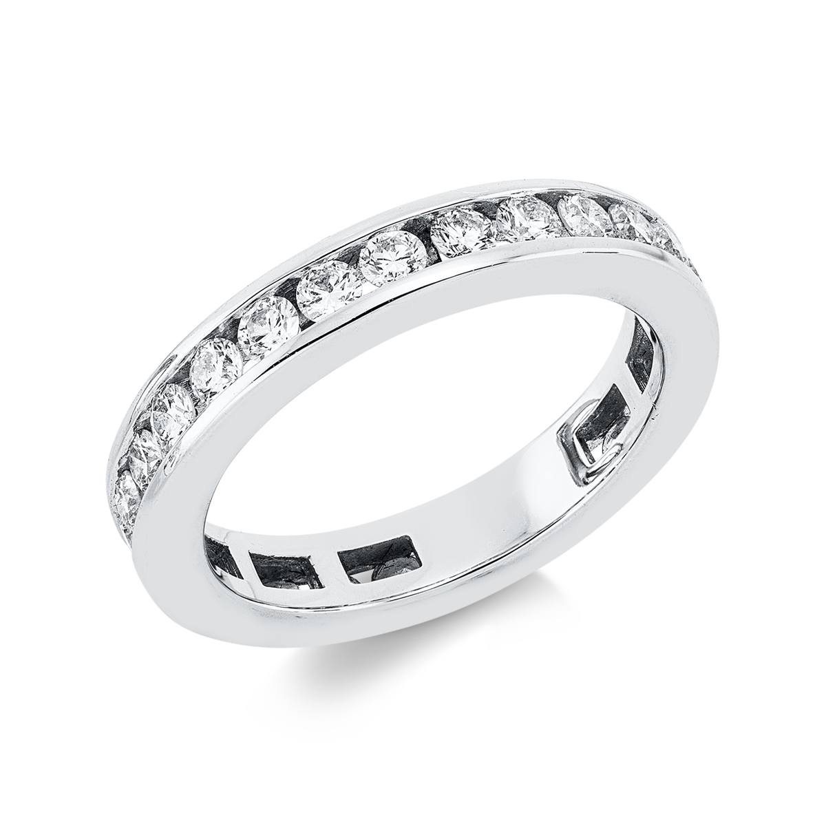 Memoire halb Ring  18kt Weißgold mit 1,01ct Diamanten