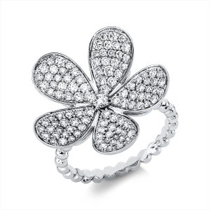 Ring 18 kt WG Blume/Blumen