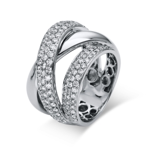 Pavé Ring  18kt Weißgold mit 1,67ct Diamanten