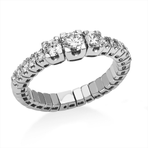 Ring 4er-Krappe 18 kt GG GIA6432625648, Flex-Band, variabe