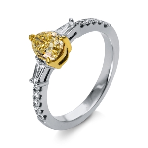 Ring 3er-Krappe 18kt Weißgold / Gelbgold GIA2277230031 mit 1,35ct Diamanten