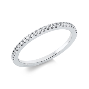 Memoire halb Ring  18kt Weißgold mit 0,17ct Diamanten