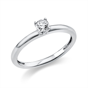 Solitaire Ring 4er-Krappe 950PL Platin mit 0,20ct Diamanten