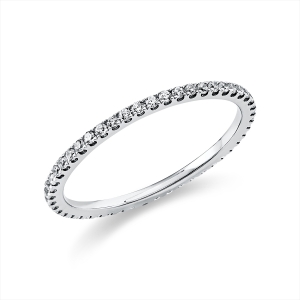 Infinity Memoire Ring 4er-Krappe 14kt Weißgold mit 0,30ct Diamanten