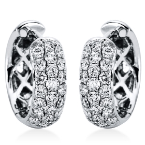 Pavé Creolen  18kt Weißgold mit 0,90ct Diamanten