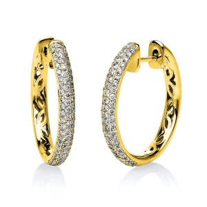 Pavé Creolen  18kt Weißgold mit 0,57ct Diamanten