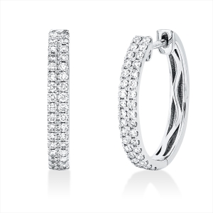 Pavé Creolen  18kt Weißgold mit 0,61ct Diamanten