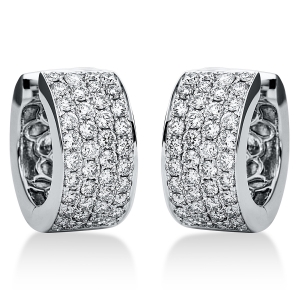 Pavé Creolen  18kt Weißgold mit 1,40ct Diamanten