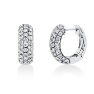 Pavé Creolen  18kt Weißgold mit 2,79ct Diamanten