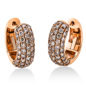 Pavé Creolen  18kt Rotgold mit 1,90ct Diamanten