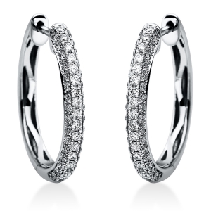 Creolen  18kt Weißgold mit 0,60ct Diamanten