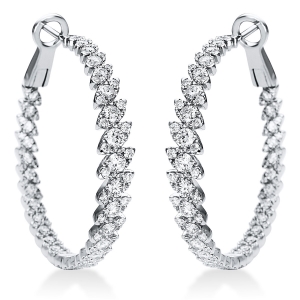 Creolen  18kt Weißgold mit 4,11ct Diamanten