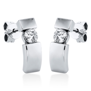 Solitaire Ohrstecker  18kt Weißgold mit 0,49ct Diamanten