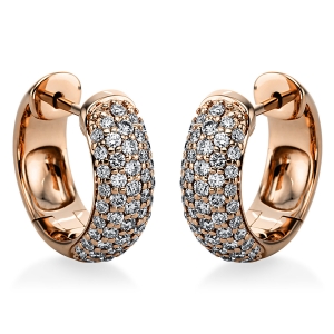 Pavé Creolen  18kt Rotgold mit 0,97ct Diamanten