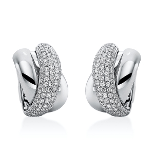 Pavé Creolen  18kt Weißgold mit 3,50ct Diamanten