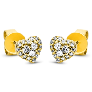 Ohrstecker 18 kt GG Herz