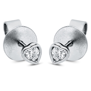 Ohrstecker 18 kt WG Herz