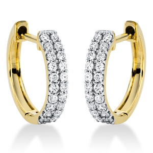 Creolen 18 kt GG, Fassung rhodiniert