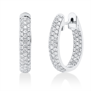 Pavé Creolen  18kt Weißgold mit 1,22ct Diamanten