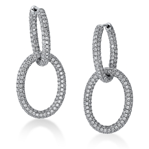 Pavé Ohrschmuck  18kt Weißgold mit 5,71ct Diamanten
