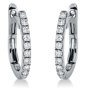 Creolen  18kt Weißgold mit 0,30ct Diamanten