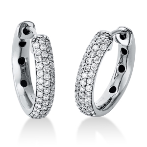 Pavé Creolen  18kt Weißgold mit 0,34ct Diamanten