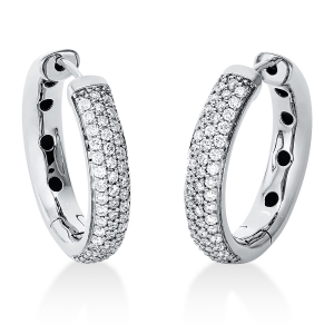 Pavé Creolen  18kt Weißgold mit 0,51ct Diamanten