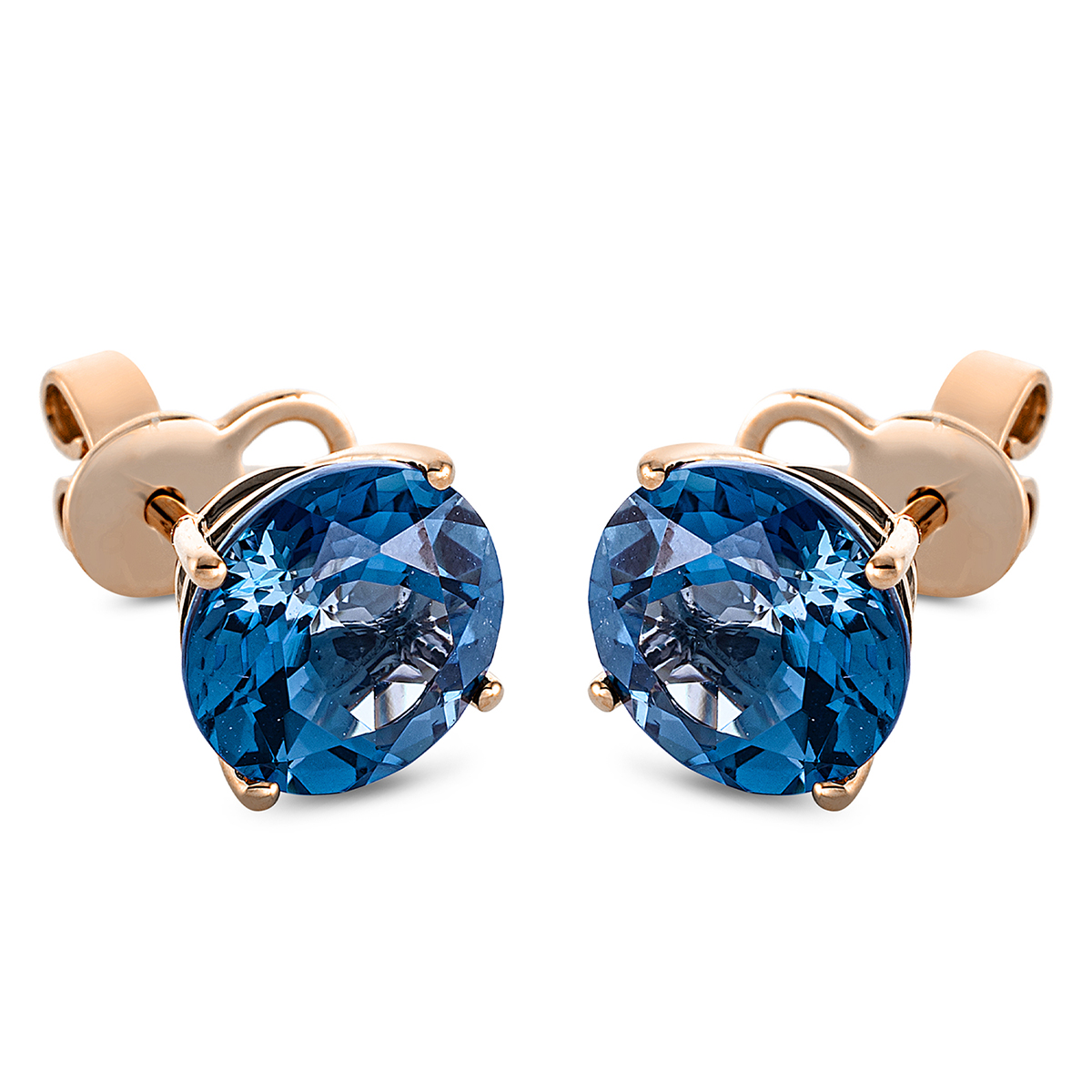 Ohrstecker 4er-Krappe 18 kt RG, Sicherheitsverschluss