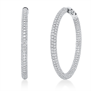 Pavé Creolen  18kt Weißgold mit 9,67ct Diamanten