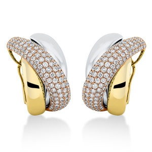 Pavé Creolen  18kt Weißgold / Gelbgold / Rotgold mit 3,67ct Diamanten