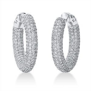 Pavé Creolen  18kt Weißgold mit 12,63ct Diamanten