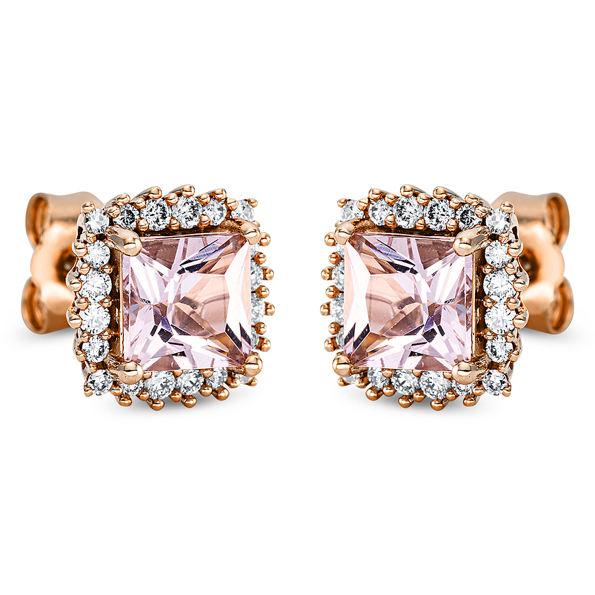 Ohrstecker 4er-Krappe 18 kt RG