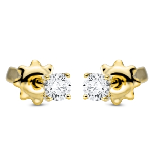 Solitaire Ohrstecker 4er-Krappe 18kt Gelbgold mit 0,20ct Diamanten