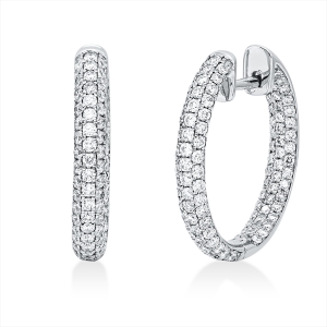 Pavé Creolen  18kt Weißgold mit 1,39ct Diamanten