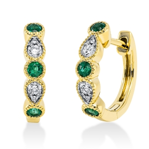 Creolen 18 kt GG, Fassung rhodiniert