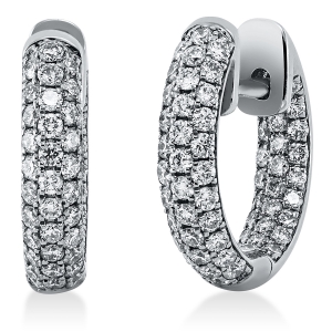 Pavé Creolen  18kt Weißgold mit 0,74ct Diamanten