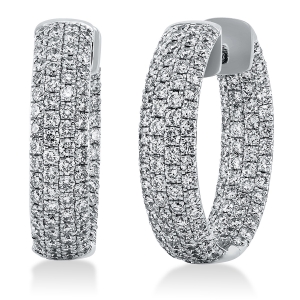 Pavé Creolen  18kt Weißgold mit 1,99ct Diamanten