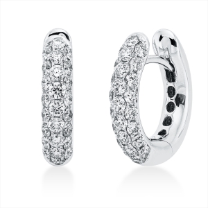 Pavé Creolen  18kt Weißgold mit 1,12ct Diamanten