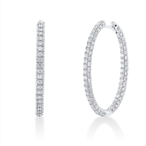 Pavé Creolen  18kt Weißgold mit 2,61ct Diamanten