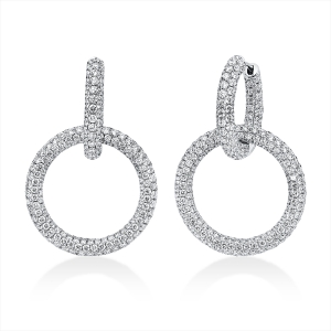 Pavé Ohrschmuck  18kt Weißgold mit 7,87ct Diamanten