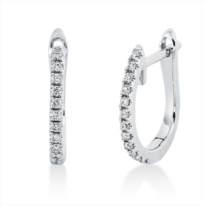 Creolen  18kt Weißgold mit 0,12ct Diamanten