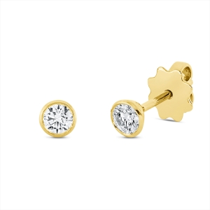 Solitaire Ohrstecker Zarge 18kt Gelbgold mit 0,40ct Diamanten
