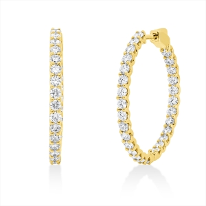 Creolen  18kt Gelbgold mit 3,17ct Diamanten