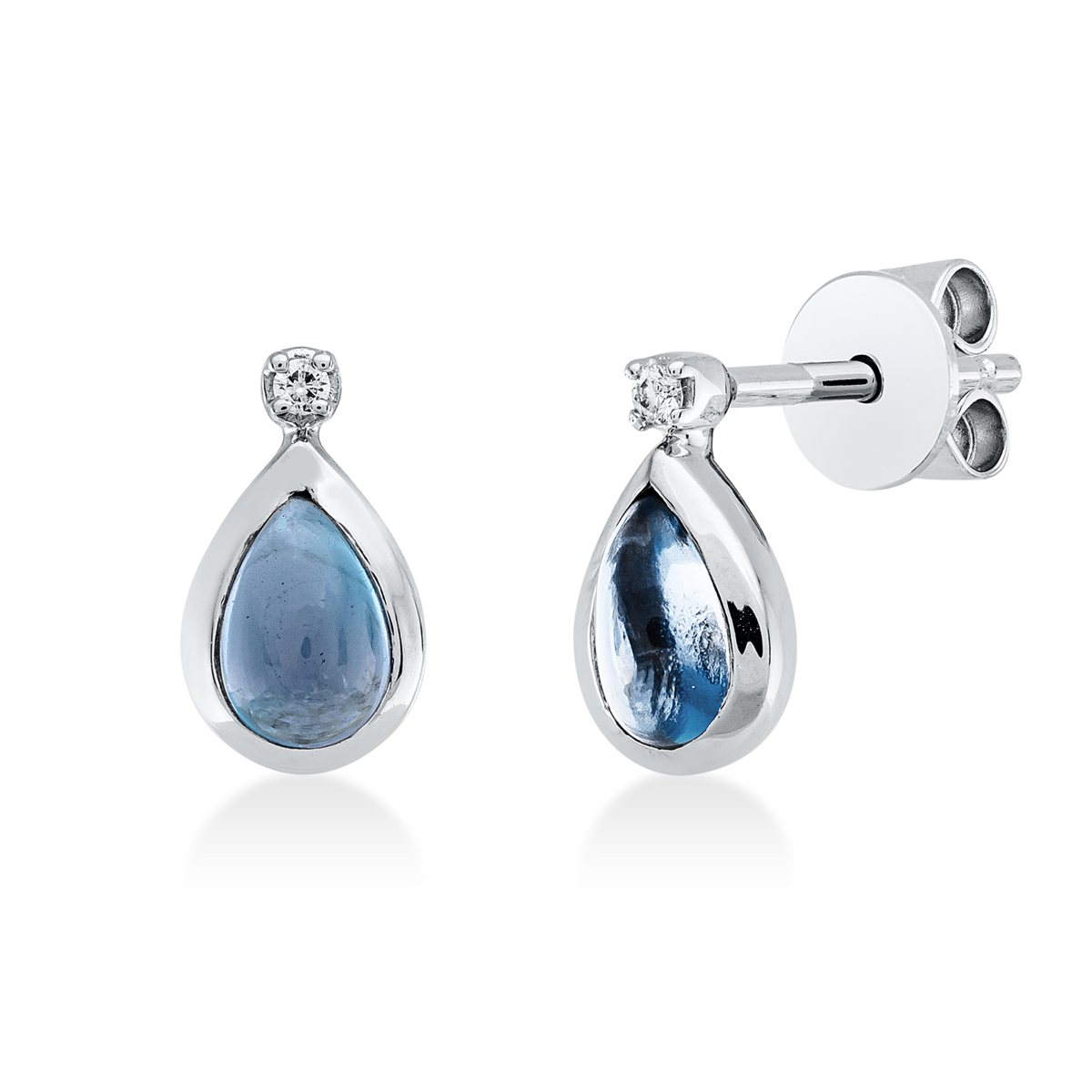 Ohrstecker Zarge 18 kt WG Tropfen