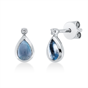 Ohrstecker Zarge 18 kt WG Tropfen